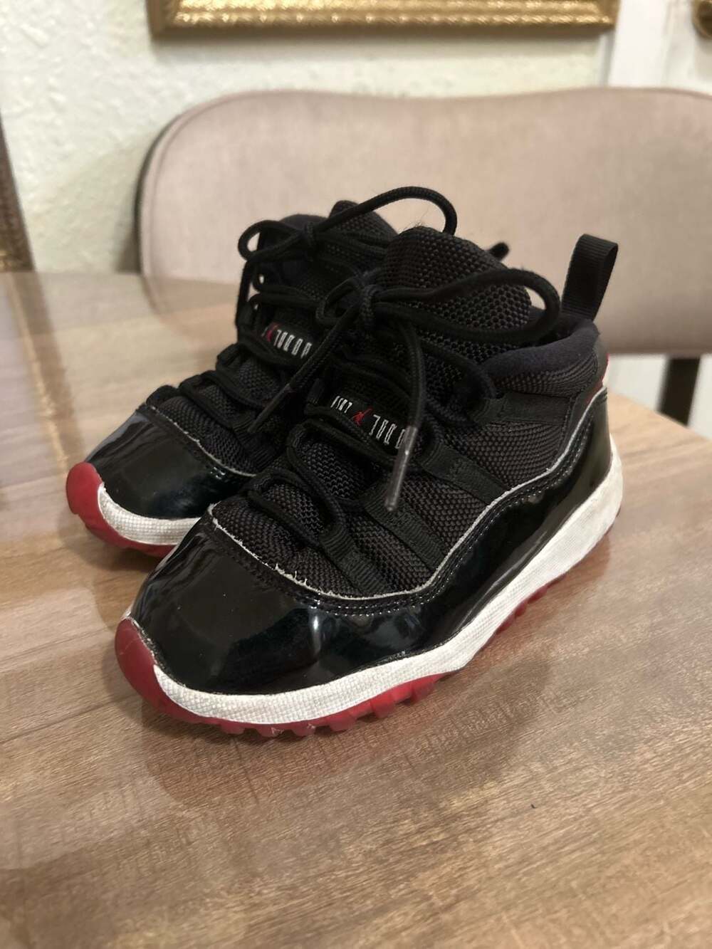 Air Jordan 11 Retro Bred Toddler Shoes Black-True Red-White 378040-061